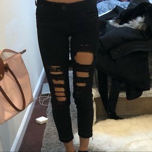 cute black ripped jeans